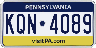 PA license plate KQN4089