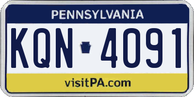 PA license plate KQN4091
