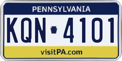 PA license plate KQN4101