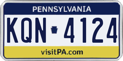 PA license plate KQN4124