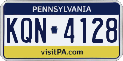 PA license plate KQN4128