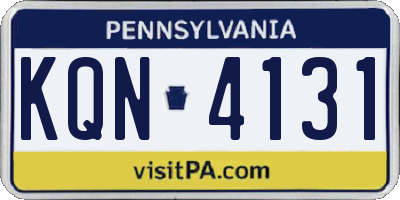 PA license plate KQN4131