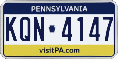 PA license plate KQN4147