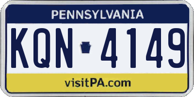 PA license plate KQN4149
