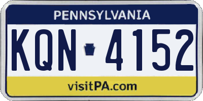 PA license plate KQN4152