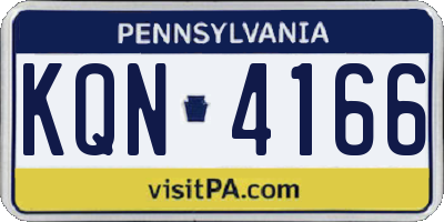PA license plate KQN4166