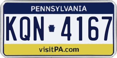 PA license plate KQN4167