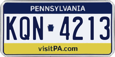 PA license plate KQN4213