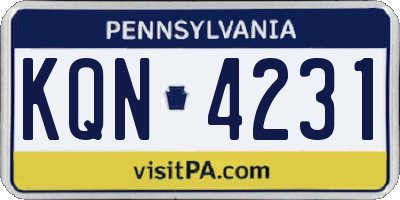 PA license plate KQN4231