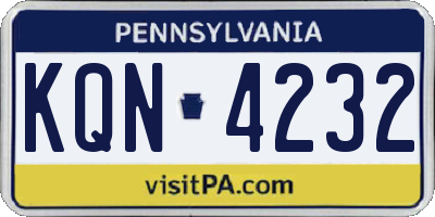 PA license plate KQN4232