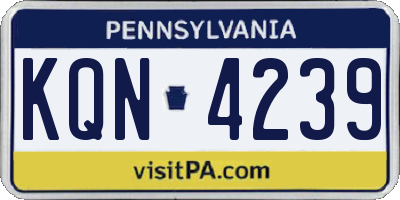 PA license plate KQN4239