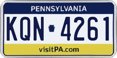 PA license plate KQN4261