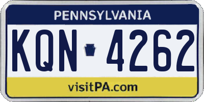 PA license plate KQN4262