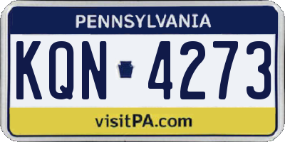 PA license plate KQN4273