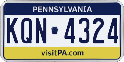 PA license plate KQN4324