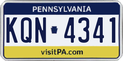 PA license plate KQN4341
