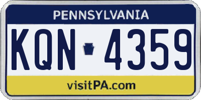 PA license plate KQN4359