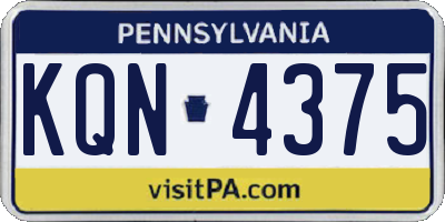 PA license plate KQN4375