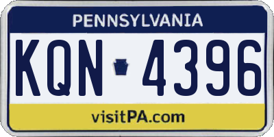 PA license plate KQN4396
