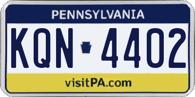 PA license plate KQN4402