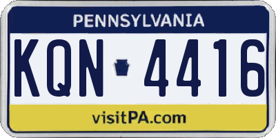 PA license plate KQN4416