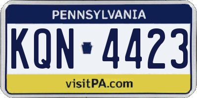PA license plate KQN4423