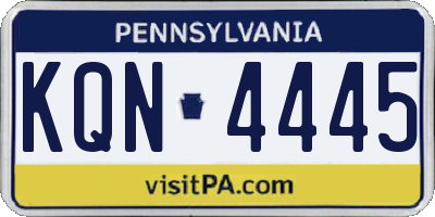 PA license plate KQN4445