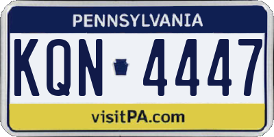 PA license plate KQN4447