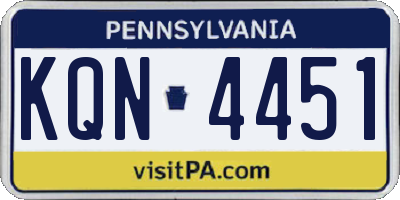 PA license plate KQN4451