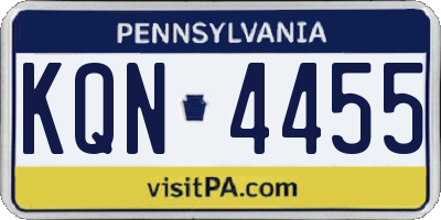 PA license plate KQN4455