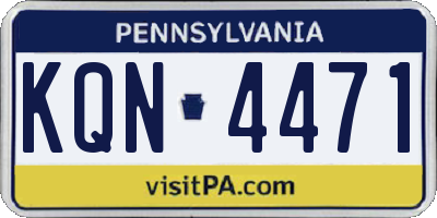 PA license plate KQN4471