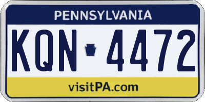 PA license plate KQN4472
