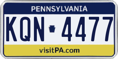 PA license plate KQN4477