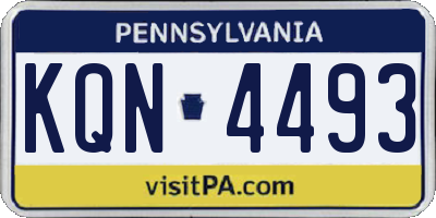 PA license plate KQN4493