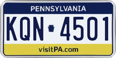 PA license plate KQN4501