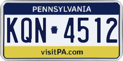 PA license plate KQN4512