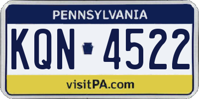 PA license plate KQN4522