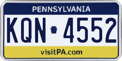 PA license plate KQN4552