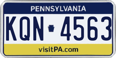 PA license plate KQN4563
