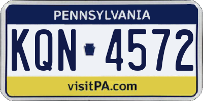PA license plate KQN4572