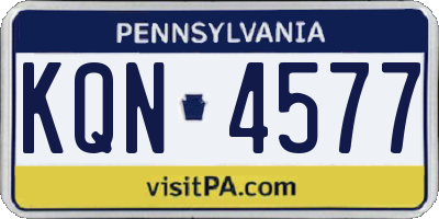 PA license plate KQN4577