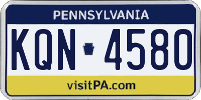 PA license plate KQN4580
