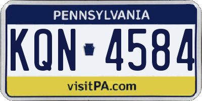 PA license plate KQN4584