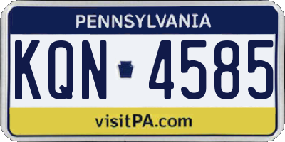PA license plate KQN4585