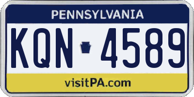 PA license plate KQN4589