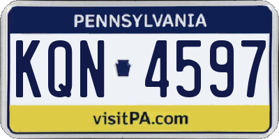 PA license plate KQN4597