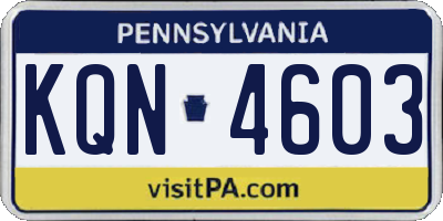 PA license plate KQN4603