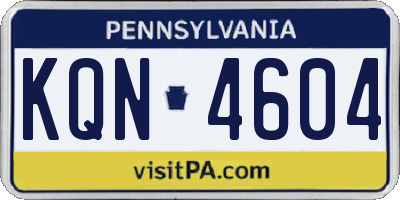 PA license plate KQN4604