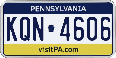 PA license plate KQN4606