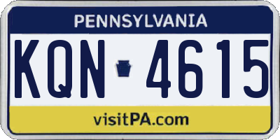 PA license plate KQN4615